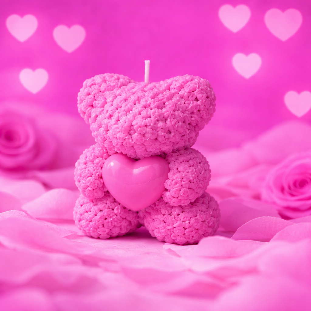 Bougie nounours cœur