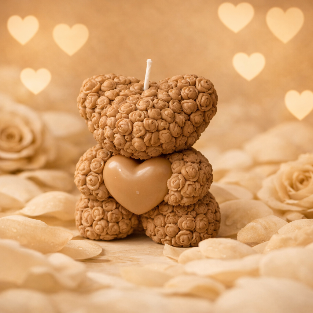 Bougie nounours cœur