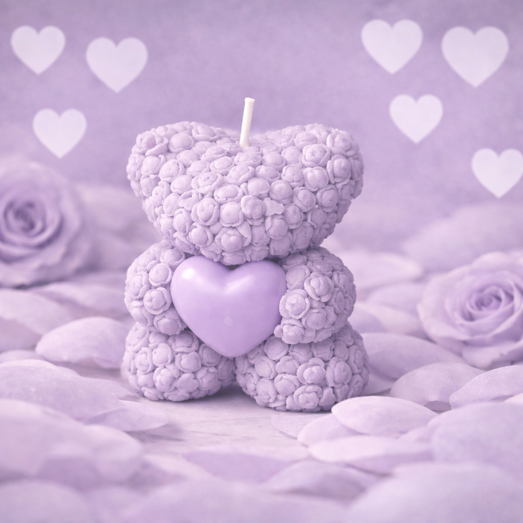 Bougie nounours cœur