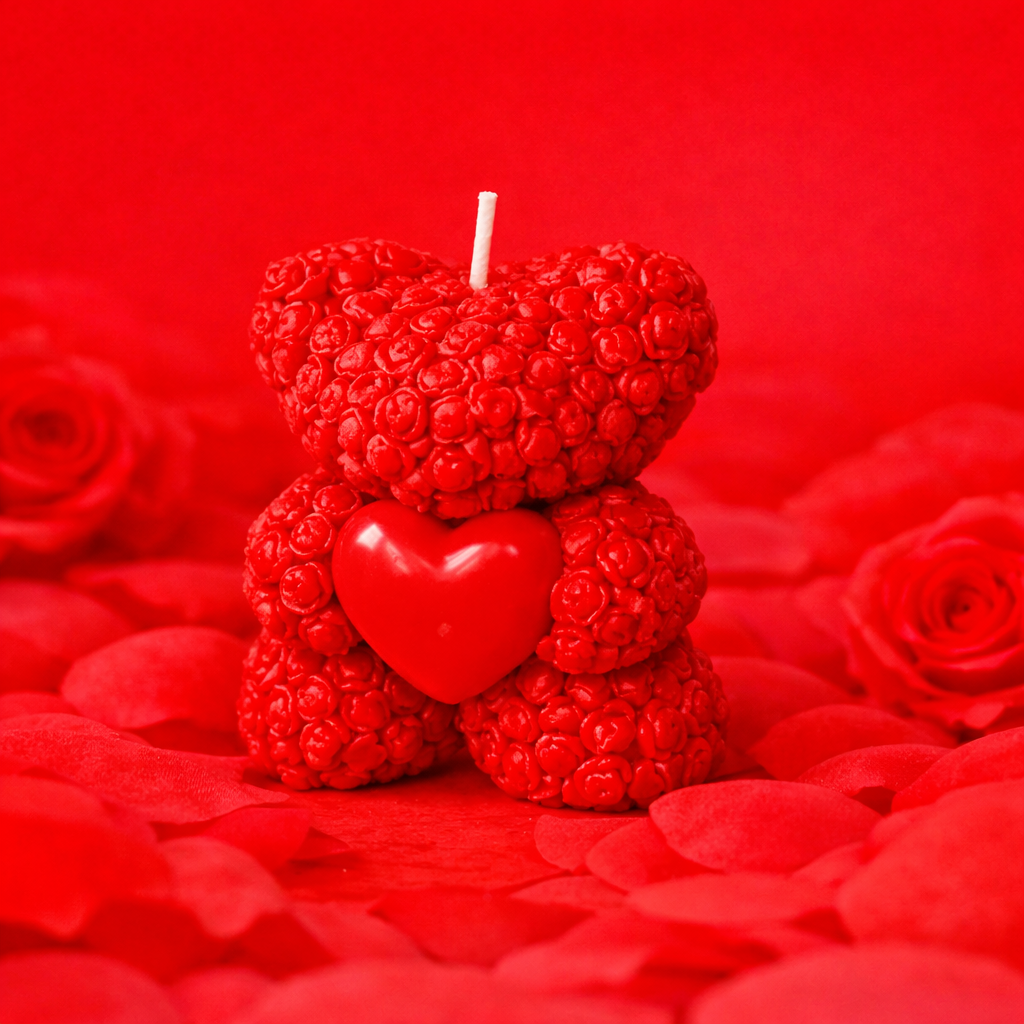 Bougie nounours cœur