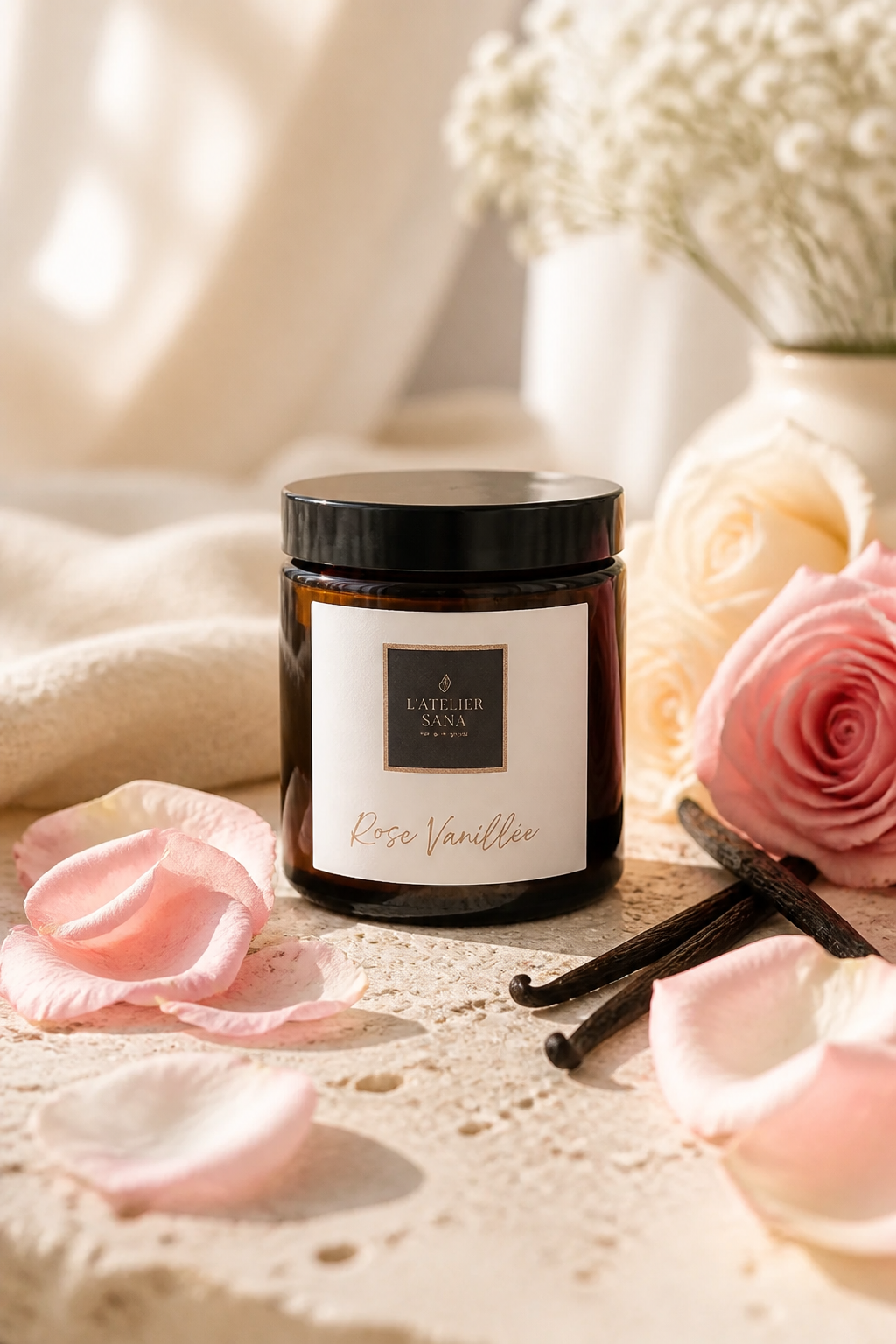 Bougie Rose Vanillée