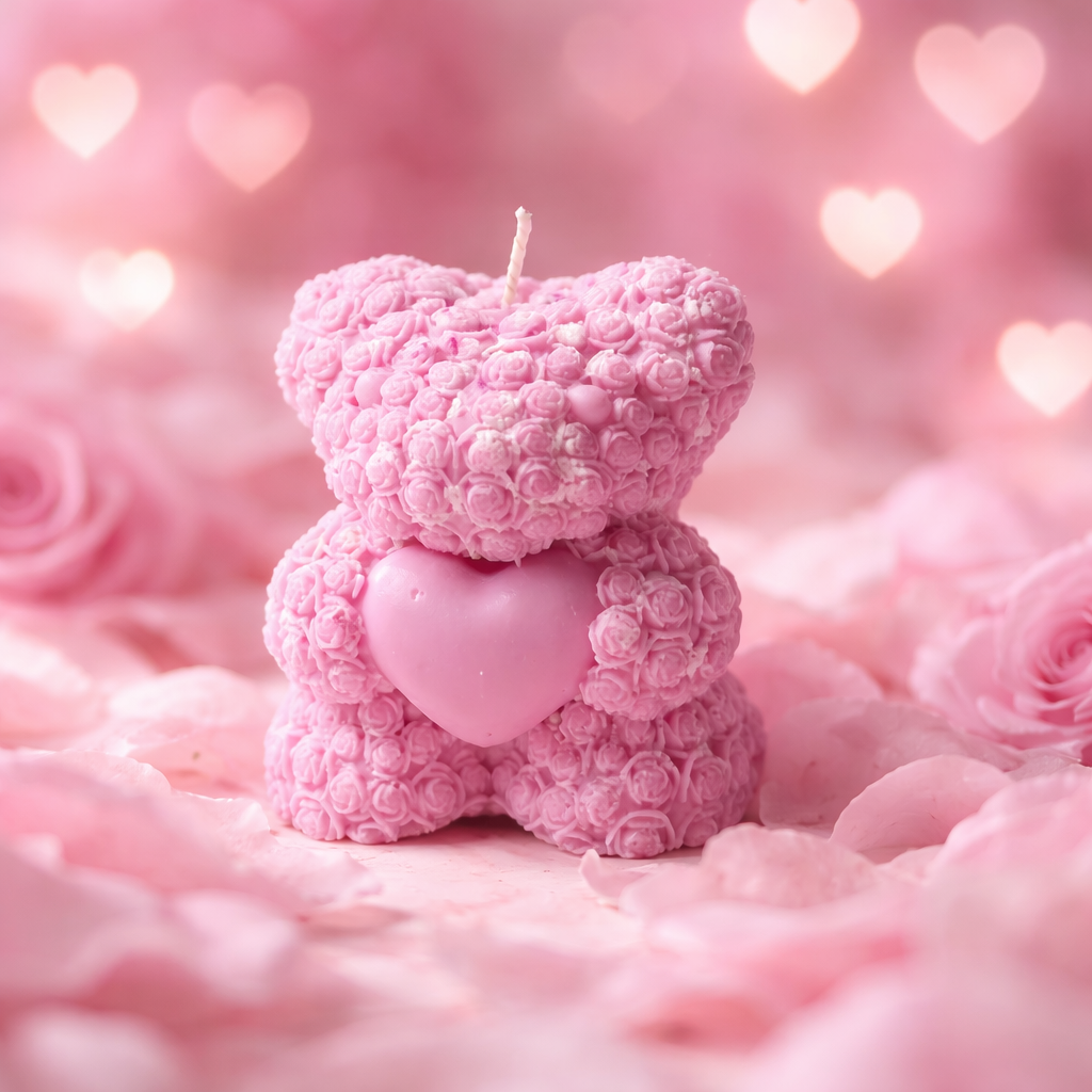 Bougie nounours cœur